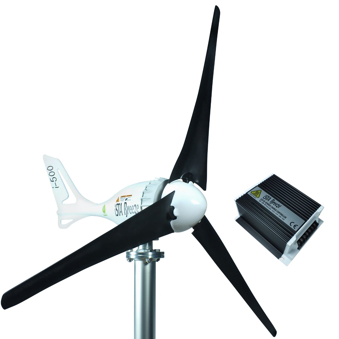 Set İ-500 12V/24V Rüzgar Türbini +Hibrit Şarj Kontrol Cihazı İSTA-BREEZE