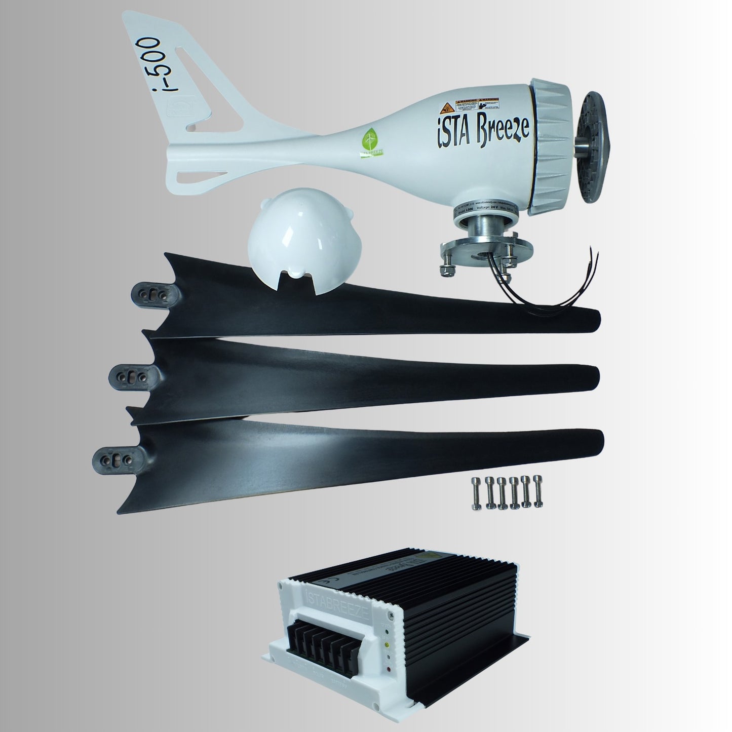 Set İ-500 12V/24V Rüzgar Türbini +Hibrit Şarj Kontrol Cihazı İSTA-BREEZE