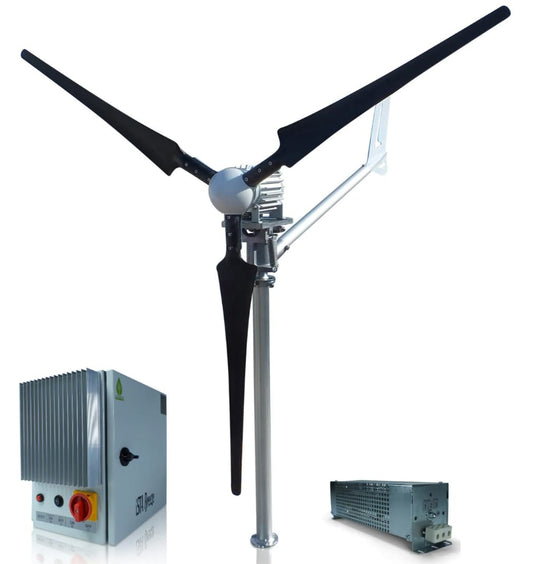 Set 1500W 24V Windsafe Korumalı Rüzgar Türbini + Wind Pro Şarj Kontrol Cihazı iSTA-BREEZE
