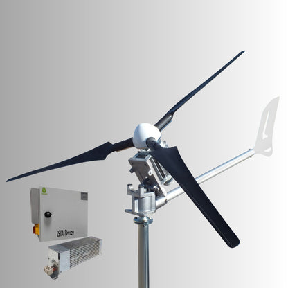 Set 1500W 24V Windsafe Korumalı Rüzgar Türbini + Wind Pro Şarj Kontrol Cihazı iSTA-BREEZE
